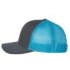 Charcoal/ Neon Blue – Richardson – Snapback Trucker Cap – 112