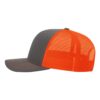 Charcoal/ Neon Orange – Richardson – Snapback Trucker Cap – 112