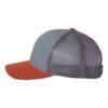 Heather Grey/ Charcoal/ Dark Orange – Richardson – Snapback Trucker Cap – 112