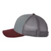 Heather Grey/ Charcoal/ Maroon – Richardson – Snapback Trucker Cap – 112