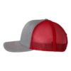 Heather Grey/ Red – Snapback Trucker Cap – 112