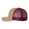 Khaki/ Burgundy – Richardson – Snapback Trucker Cap – 112