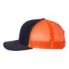 Navy/ Orange – Richardson – Snapback Trucker Cap – 112