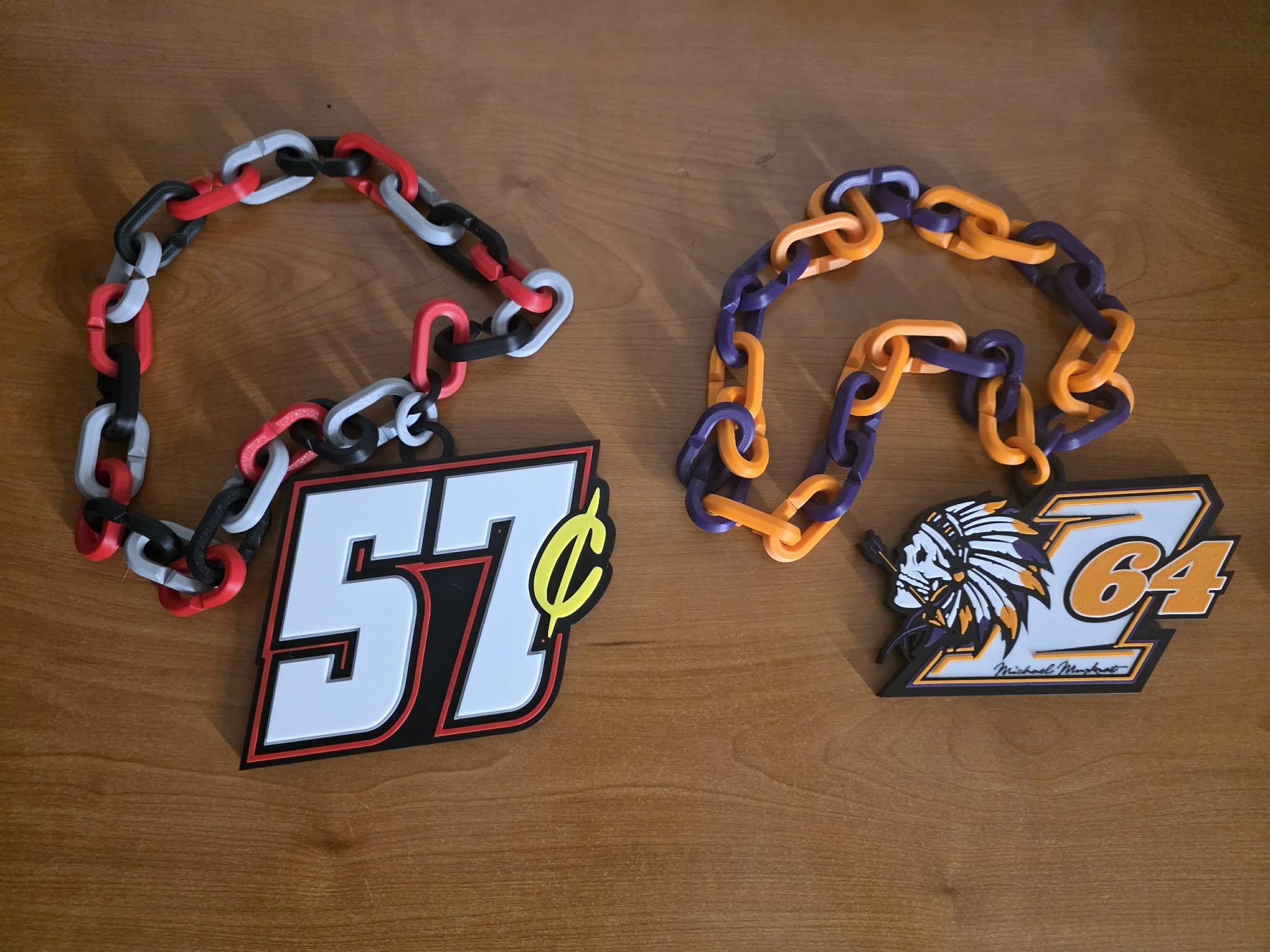 3D Hype Chain Necklace of Car Number or Logo - Speedway Screen Prints