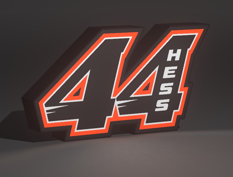 Custom 3D Lightbox of Car Number - With Light